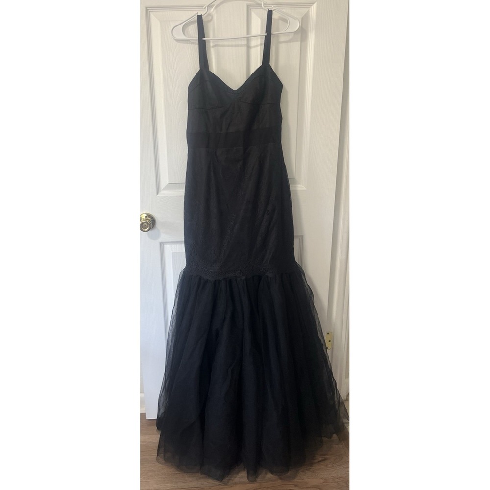Pearl Georgina Chapman of Marchesa Women Maxi Dress Black Sleeveless Size 8 - Picture 7 of 15